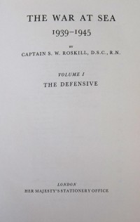 Image of The War at Sea 1939 - 1945 : Volume I : The Defensive / S. W. Roskill