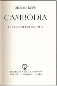 Image of Cambodia : The search for security / Michael Leifer