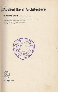 Image of Applied Naval Architecture / R. Munro-Smith