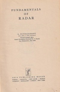 Image of Fundamentals of Radar / A. Sundarababu