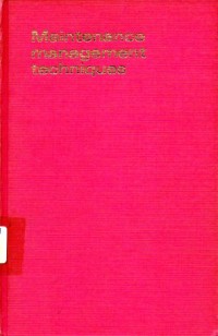 Image of Maintenance management techniques / Anthony S. Corder