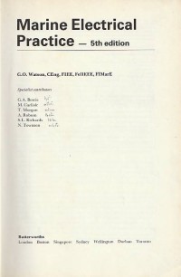 Image of Marine Electrical, Practice / G. O. Watson