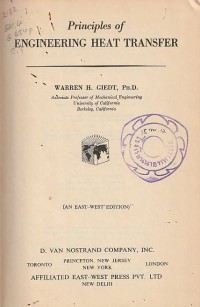 Image of Principles of Engineering Heat Transfer / Warren H. Giedt
