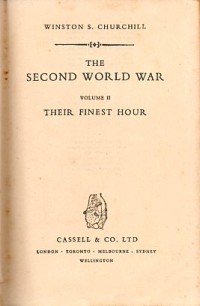 Image of The Second World War : Volume II : Their finest hour / Winston S. Churchill